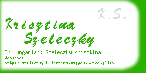 krisztina szeleczky business card